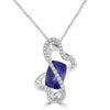 18K Yellow Gold Cushion Tanzanite 6.80cts and Diamond 0.50cts (SI1-VS, G-H) Pendant/Necklace