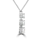 14k Three-Stone Drop Diamond Necklace