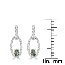 14K White & Yellow gold Alexandrite 0.32cts and Diamond 0.49cts (SI1-VS, G-H) Earrings