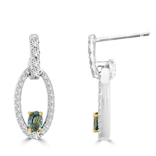 14K White & Yellow gold Alexandrite 0.32cts and Diamond 0.49cts (SI1-VS, G-H) Earrings