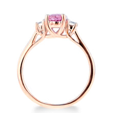 1.0ct Pink Sapphire Ring With .25ct Diamonds 14k White Gold