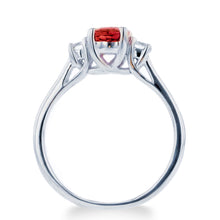 1.0ct Ruby Ring With .25ct Diamonds 14k White Gold