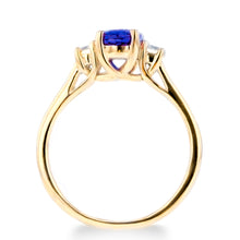1.0ct Sapphire Ring With .25ct Diamonds 14k White Gold