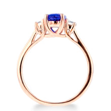 1.0ct Sapphire Ring With .25ct Diamonds 14k White Gold