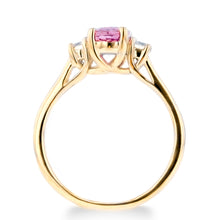 1.0ct Pink Sapphire Ring With .25ct Diamonds 14k White Gold