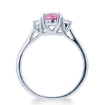 1.0ct Pink Sapphire Ring With .25ct Diamonds 14k White Gold