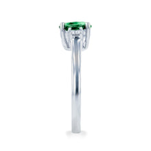1.0ct Emerald Ring With .25ct Diamonds 14k White Gold