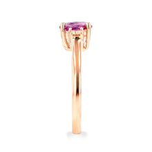 1.0ct Pink Sapphire Ring With .25ct Diamonds 14k White Gold
