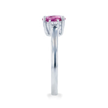 1.0ct Pink Sapphire Ring With .25ct Diamonds 14k White Gold