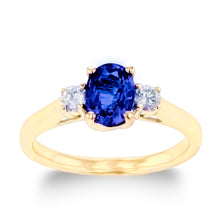 1.0ct Sapphire Ring With .25ct Diamonds 14k White Gold