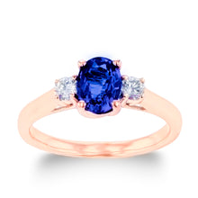 1.0ct Sapphire Ring With .25ct Diamonds 14k White Gold