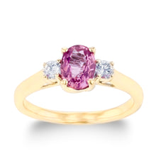 1.0ct Pink Sapphire Ring With .25ct Diamonds 14k White Gold