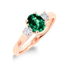 1.0ct Emerald Ring With .25ct Diamonds 14k White Gold