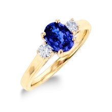 1.0ct Sapphire Ring With .25ct Diamonds 14k White Gold