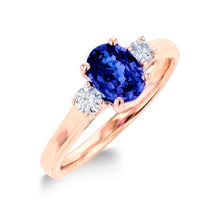 1.0ct Sapphire Ring With .25ct Diamonds 14k White Gold