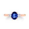 1.0ct Sapphire Ring With .25ct Diamonds 14k White Gold
