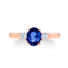 1.0ct Sapphire Ring With .25ct Diamonds 14k White Gold