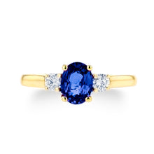 1.0ct Sapphire Ring With .25ct Diamonds 14k White Gold