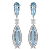 14K White Gold 6.00 cts Aquamarine and 0.85 cts of Diamond Earrings