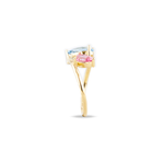 Custom 14K Yellow Gold Aquamarine & Pink Sapphire Ring