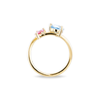 Custom 14K Yellow Gold Aquamarine & Pink Sapphire Ring