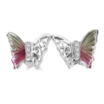14k White Gold 2.00ct TGW Tourmaline and Diamond Butterfly Earrings
