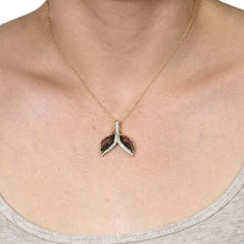 14K Yellow Gold Natural Tourmaline 1.59cts and Diamond 0.11ct TDW (VS-SI1, G-H) Whale Tail Necklace by La Vita Vital