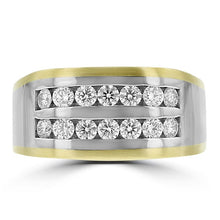 14k White & Yellow Gold Men's 1.00ct TDW Diamond Ring
