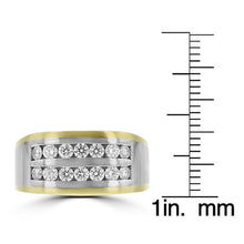 14k White & Yellow Gold Men's 1.00ct TDW Diamond Ring