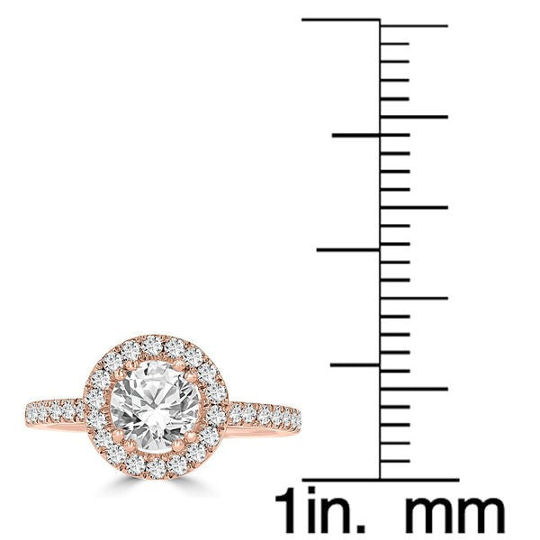 14k Rose Gold Diamond 1.65ct TDW Halo Engagement Ring