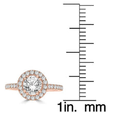 14k Rose Gold Diamond 1.65ct TDW Halo Engagement Ring