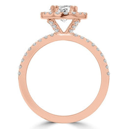 14k Rose Gold Diamond 1.65ct TDW Halo Engagement Ring