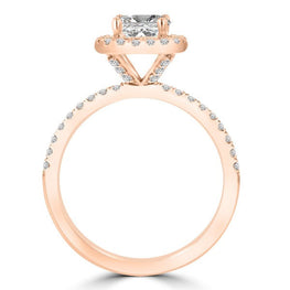 14k Rose Gold Diamond 1.60cts TDW Halo Engagement Ring