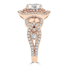 14k Rose Gold Double Halo Diamond 1.75cts TDW Engagement Ring