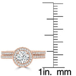 14k Rose Gold Diamond 0.95ct TDW Bridal Set