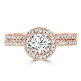 14k Rose Gold Diamond 0.95ct TDW Bridal Set