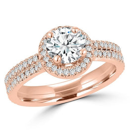 14k Rose Gold Diamond 0.95ct TDW Bridal Set