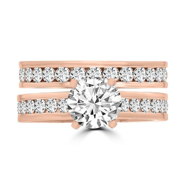 14k Rose Gold Diamond 2 1/4ct. TDW Bridal Set