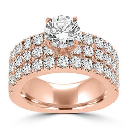 14k Rose Gold Diamond 3 1/5ct TDW Engagement Ring