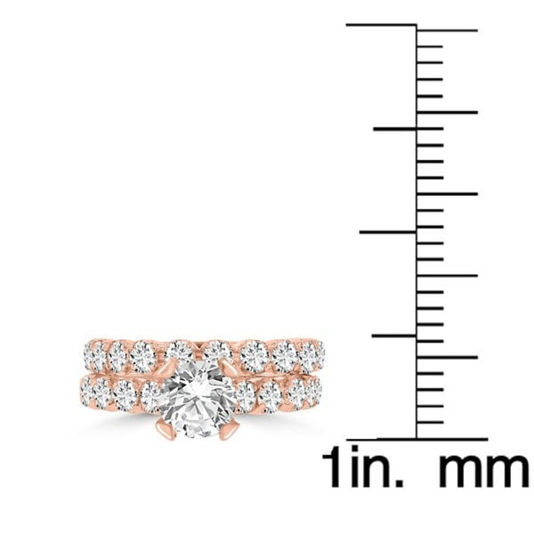 14k Rose Gold Diamond 3 2/5ct TDW Bridal Set
