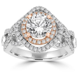 14k Two-tone White/Rose Gold 1.75cts TDW Diamond Engagement Ring