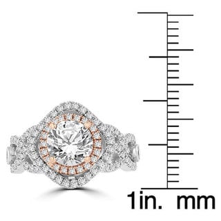 14k Two-tone White/Rose Gold 1.75cts TDW Diamond Engagement Ring