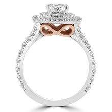 14k White/ Rose Gold 1 4/5ct TDW Double Halo Diamond Engagement Ring