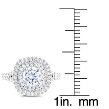 14k White/ Rose Gold 1 4/5ct TDW Double Halo Diamond Engagement Ring