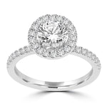 14k White Gold 1.65ct TDW Diamond Halo Engagement Ring