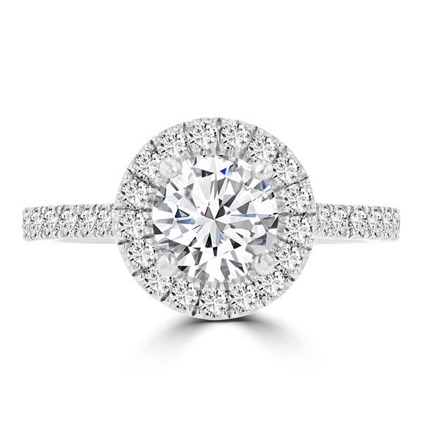 14k White Gold Diamond 1.55ct TDW Halo Engagement Ring