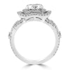 14K White Gold Double Halo 1.75cts TDW Diamond Engagement Ring