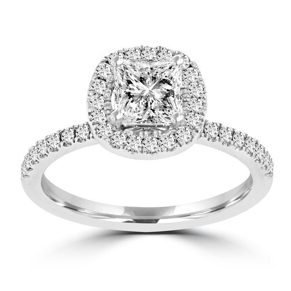 14k White Gold Diamond 1.60cts TDW Halo Engagement Ring