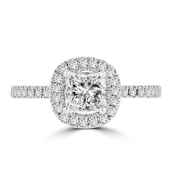 14k White Gold Diamond 1.60cts TDW Halo Engagement Ring