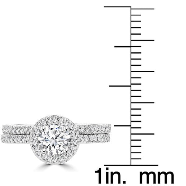14k White Gold 0.95ct. TDW Diamond Bridal Set